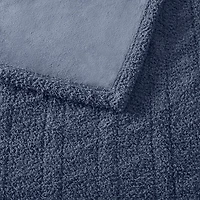 Serta Navy Dream Soft Queen Heated Blanket