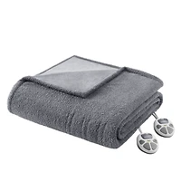Serta Gray Dream Soft Twin Heated Blanket