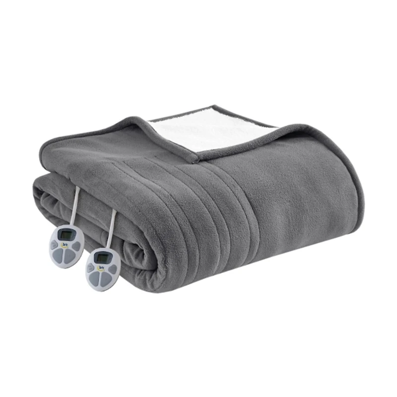 Serta Fleece & Sherpa Heated Twin Blanket