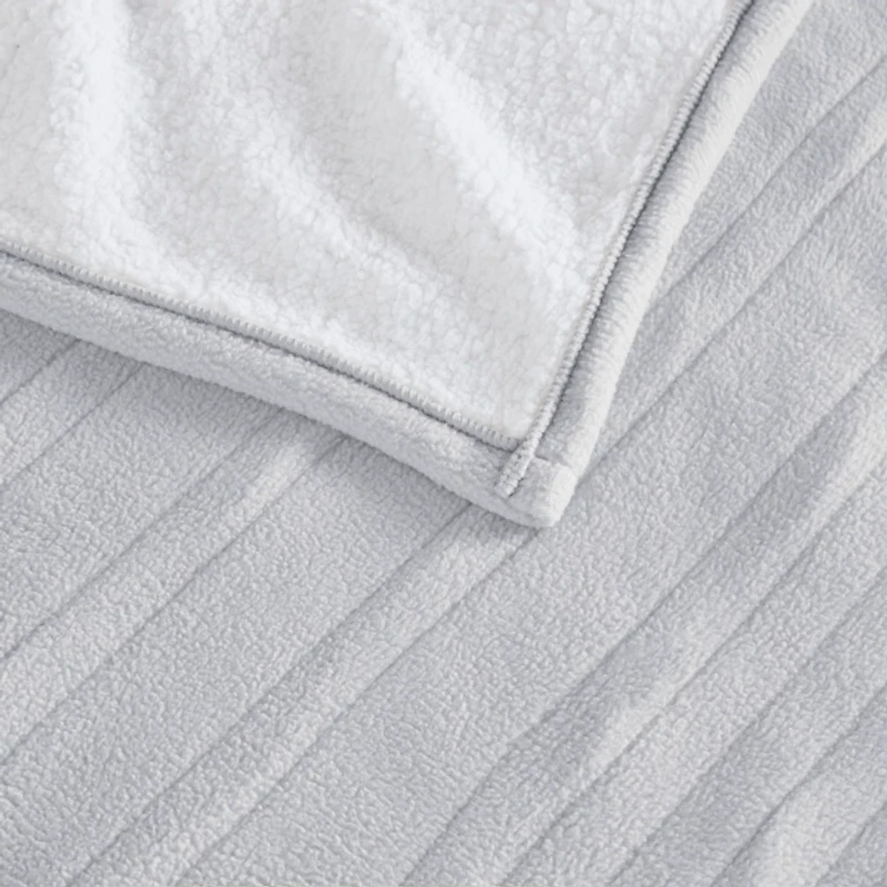 Serta Dove Fleece & Sherpa Heated Twin Blanket