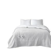 Serta Dove Fleece & Sherpa Heated King Blanket