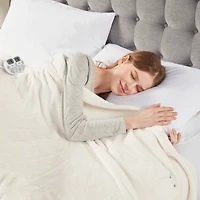 Serta Cream Plush Heated Full Blanket