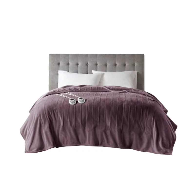 Serta Purple Plush Heated Full Blanket