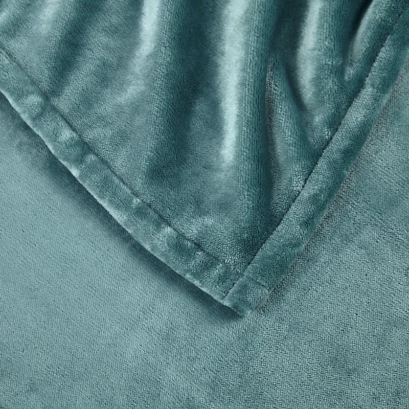 Serta Teal Plush Heated King Blanket