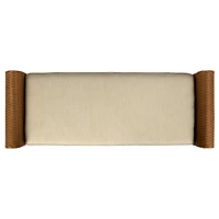 Faux Rattan Scalloped Outdoor Bench