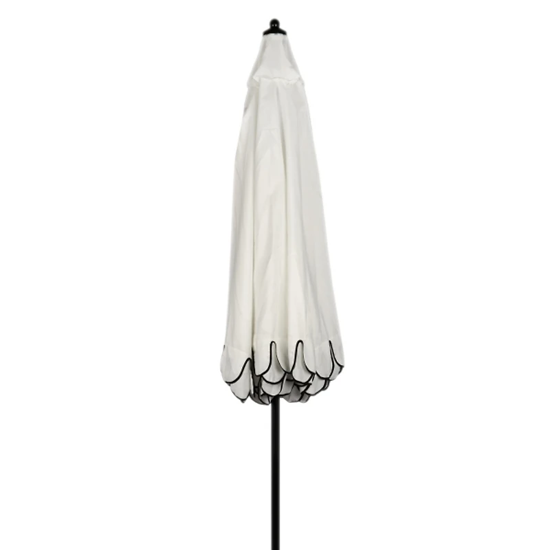 White Scalloped Outdoor Umbrella