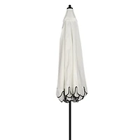 White Scalloped Outdoor Umbrella