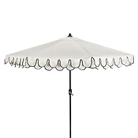 White Scalloped Outdoor Umbrella