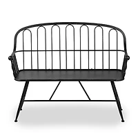 Black Arched Metal Outdoor Bench