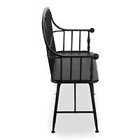 Black Arched Metal Outdoor Bench