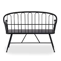Black Arched Metal Outdoor Bench