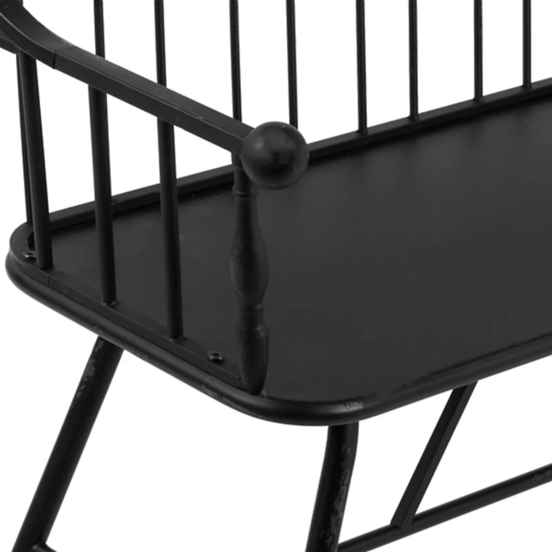 Black Arched Metal Outdoor Bench