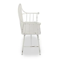 White Arched Metal Outdoor Bench