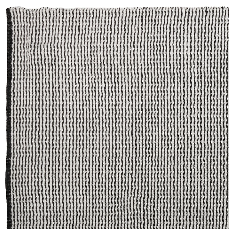 Black Wavy Outdoor Area Rug