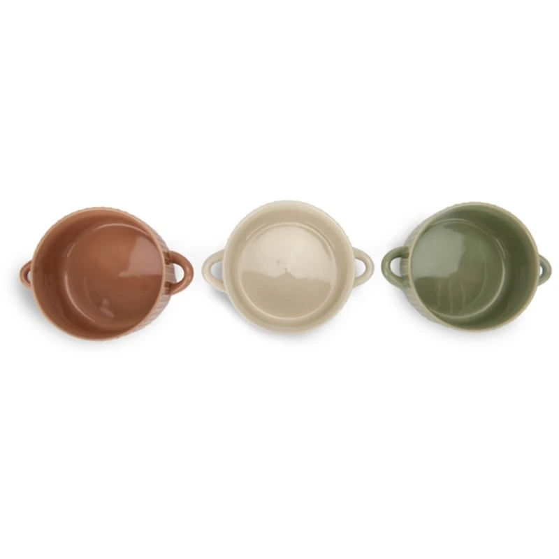 Ribbed Ceramic Soup Bowls