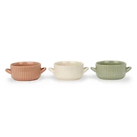 Ribbed Ceramic Soup Bowls
