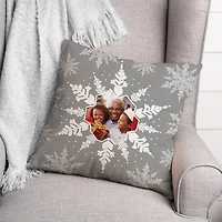Personalized Photo Snowflake Christmas Pillow