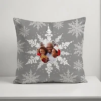 Personalized Photo Snowflake Christmas Pillow