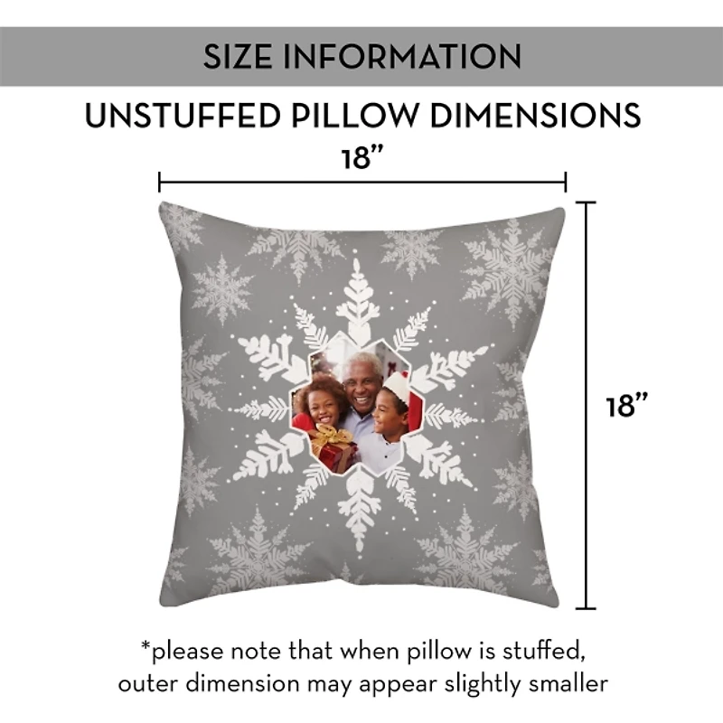 Personalized Photo Snowflake Christmas Pillow