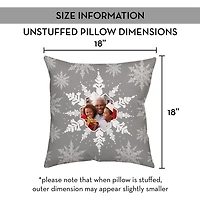 Personalized Photo Snowflake Christmas Pillow