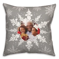 Personalized Photo Snowflake Christmas Pillow