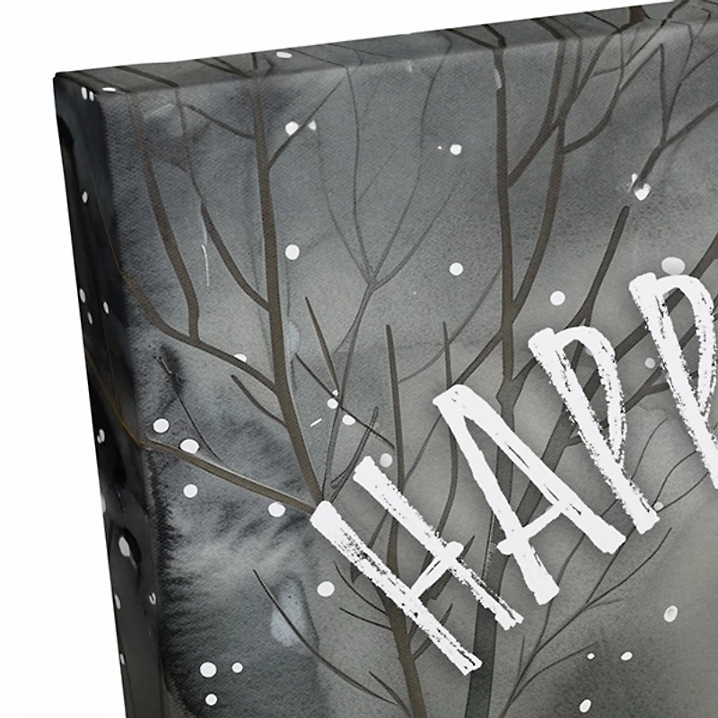 Personalized Happy Holidays Snowmen Canvas Print