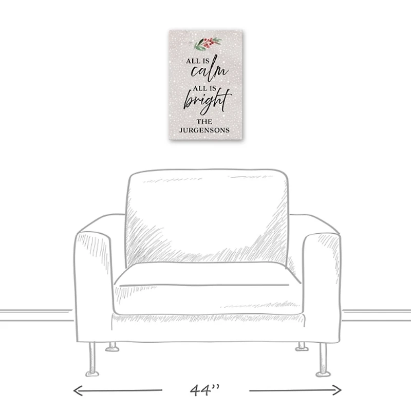 Personalized All is Calm Snowy Canvas Art Print