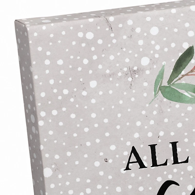 Personalized All is Calm Snowy Canvas Art Print