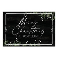 Personalized Merry Christmas Greenery Canvas Print
