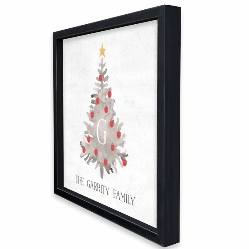 Personalized Monogram Christmas Tree Framed Print