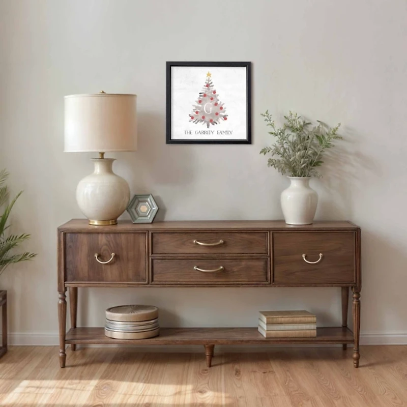 Personalized Monogram Christmas Tree Framed Print