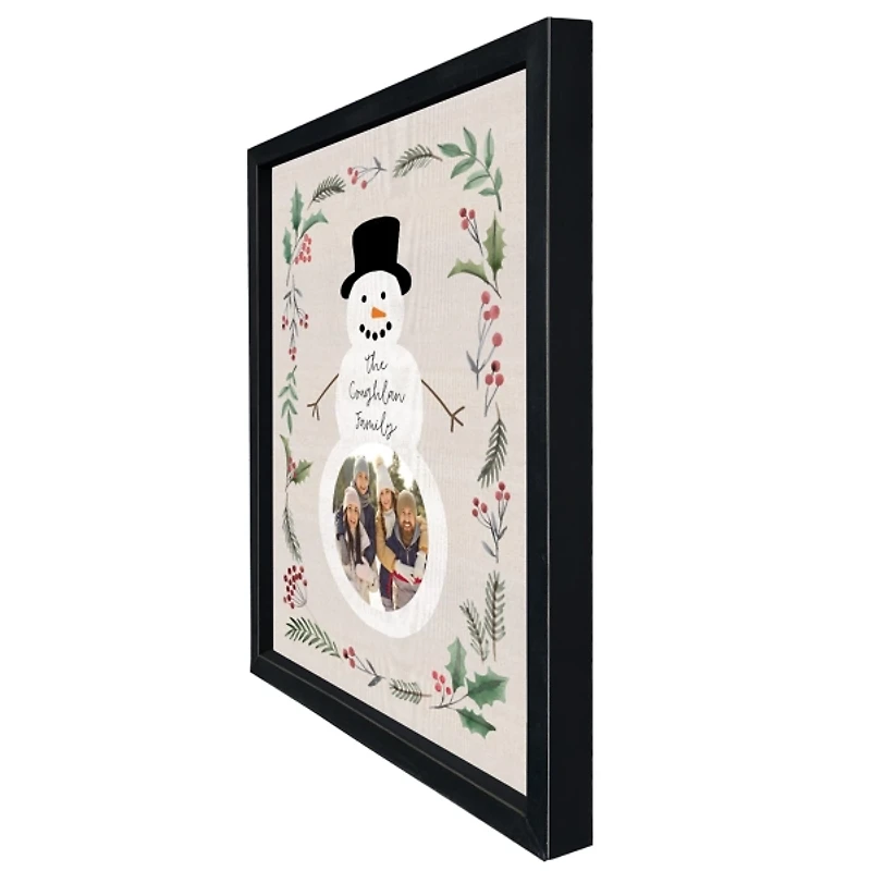 Personalized Photo Snowman Framed Art Print