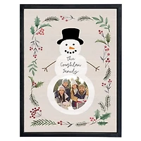 Personalized Photo Snowman Framed Art Print