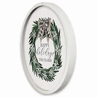 Personalized Neutral Wreath White Framed Art Print