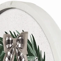 Personalized Neutral Wreath White Framed Art Print
