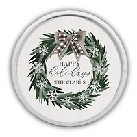 Personalized Neutral Wreath White Framed Art Print
