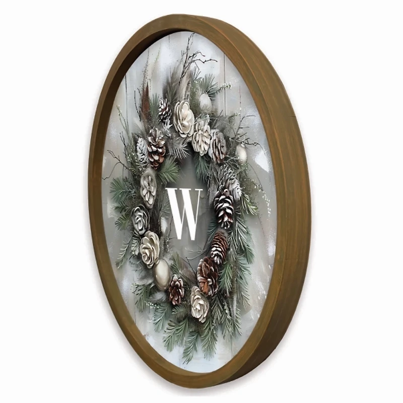Personalized Winter Wreath Framed Art Print