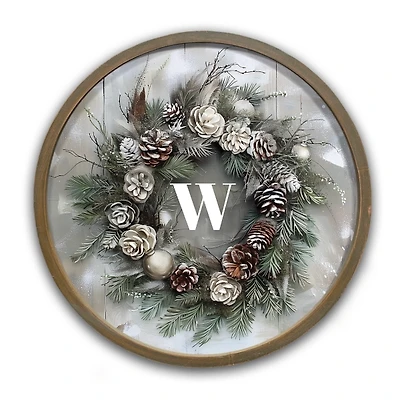 Personalized Winter Wreath Framed Art Print