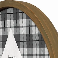 Personalized Christmas Plaid Brown Framed Print