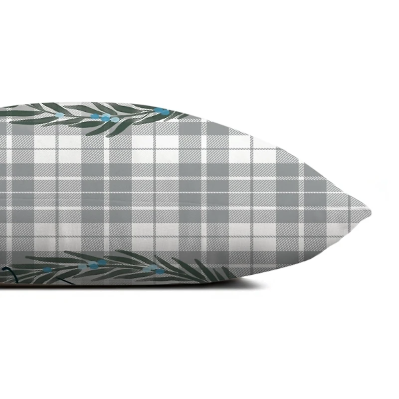 Comfort and Joy Plaid Christmas Pillow