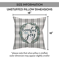 Comfort and Joy Plaid Christmas Pillow