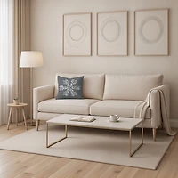 Gray Sketched Snowflake Christmas Pillow