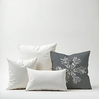 Gray Sketched Snowflake Christmas Pillow