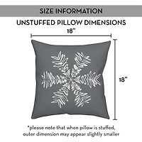 Gray Sketched Snowflake Christmas Pillow