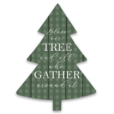 Bless Our Tree Shaped Wood Pallet Wall Plaque