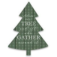 Bless Our Tree Shaped Wood Pallet Wall Plaque