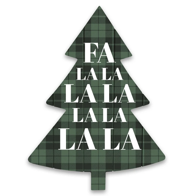 Fa La La Tree Shaped Wood Pallet Wall Plaque