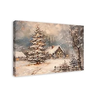 Snowy Holiday House Canvas Art Print