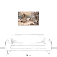 Snowy Holiday House Canvas Art Print