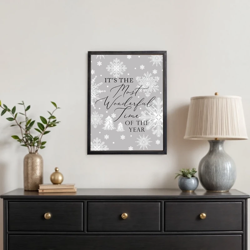 Most Wonderful Time Snowflakes Framed Print